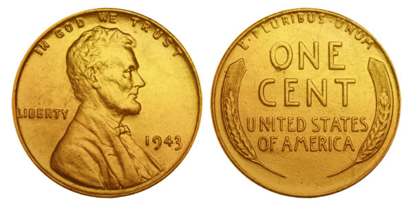 1943 Genuine Steelie WWII Lincoln Wheat Wartime Penny 24K GOLD PLATED (QTY: 10) - Image 2